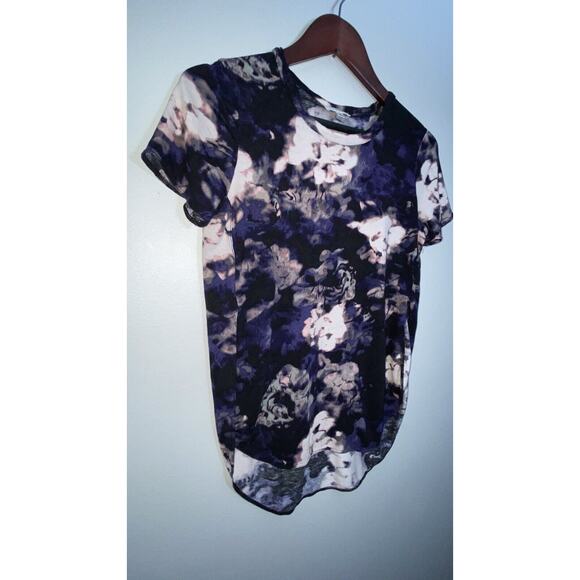 ARITZIA Wilfred Sz XS Scoop Neck Short Sleeve Hi-Lo Split Side Hem T Shirt - Picture 4 of 10